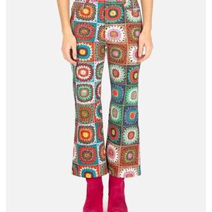 Colorful Crochet Patterned Women's Pants
